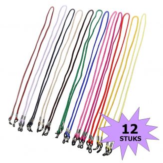 Fako Bijoux® - 12 Nylon Brillenkoordjes - Brilkoord - 12 Stuks - Regenboog