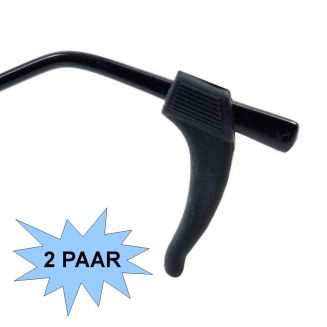 Fako Bijoux® - Anti-slip Oorhaakjes - Brilhaakjes - Siliconen - Zwart - 2 Paar