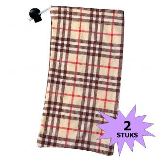 Fako Bijoux® - Microvezel Brillenhoes - Blokken Print - 18x9cm - 2 Stuks