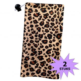Fako Bijoux® - Microvezel Brillenhoes - Luipaard Print - 18x9cm - 2 Stuks