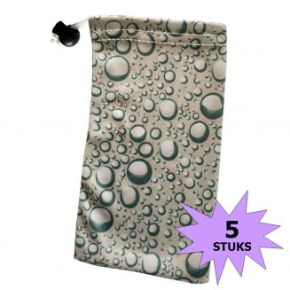 Fako Bijoux® - Microvezel Brillenhoes - Druppels - 18x9cm - Grijs - 5 Stuks