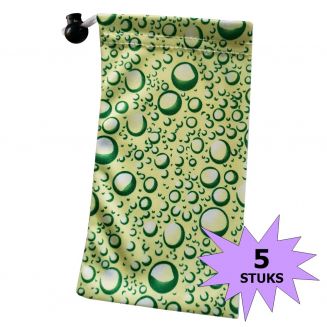 Fako Bijoux® - Microvezel Brillenhoes - Druppels - 18x9cm - Groen - 5 Stuks