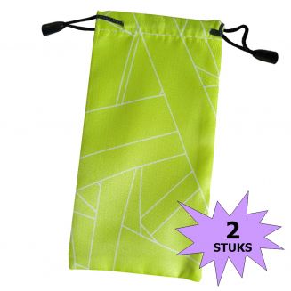 Fako Bijoux® - Microvezel Brillenhoes - Brick - 18x9cm - Groen - 2 Stuks