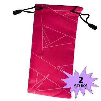Fako Bijoux® - Microvezel Brillenhoes - Brick - 18x9cm - Donkerroze - 2 Stuks 