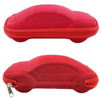 Fako Bijoux® - Brillenkoker - Auto - EVA - Met Rits - Nylon - Rood