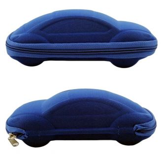 Fako Bijoux® - Brillenkoker - Auto - EVA - Met Rits - Nylon - Donkerblauw