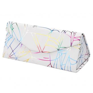Fako Bijoux® - Brillenkoker - Opvouwbaar - 16x7x6.5cm - Spider - Wit