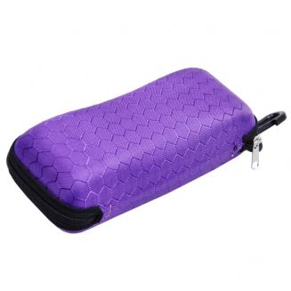 Fako Bijoux® - Brillenkoker - Hard Case - Met Clip - Honingraad - Paars