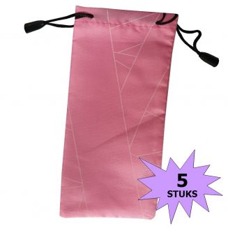 Fako Bijoux® - Microvezel Brillenhoes - Brick - 18x9cm - Roze - 5 Stuks 