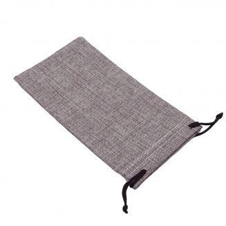 Fako Bijoux® - Polyester Brillenhoes - Met Trekkoord Sluiting - 18x9cm - Grijs