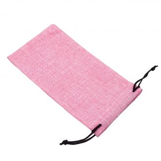 Fako Bijoux® - Polyester Brillenhoes - Met Trekkoord Sluiting - 18x9cm - Roze