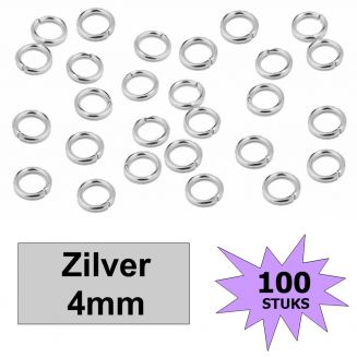Fako Bijoux® - Oogjes - Ringetjes - RVS - Sieraden Maken - Zilverkleurig - 4mm - 100 Stuks