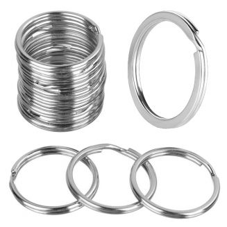 Fako Bijoux® - Sleutelring - 25mm - Sleutelringen - RVS - Staal - Plat - Zilver - 1000 Stuks
