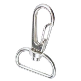 Fako Bijoux - 20x Musketonhaak D-Ring - Karabijnhaak - Sleutelhanger - 24x40mm - Zilverkleurig - 20 Stuks