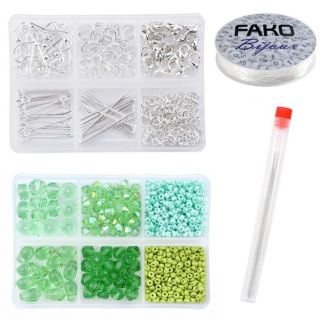 Fako Bijoux® - DIY Kralen Set - Glas Kralen Set - Sieraden Maken - 846 Stuks - Groen