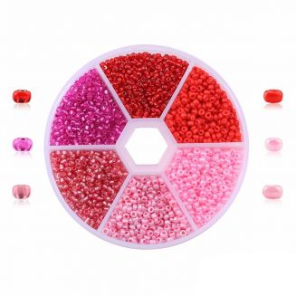 Fako Bijoux® - DIY Kralen Set - Glas Zaad Kralen - Sieraden Maken - 2mm - 7000 Stuks - Roze