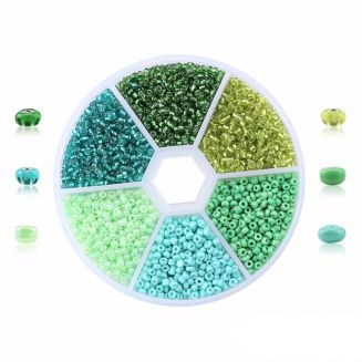 Fako Bijoux® - DIY Kralen Set - Glas Zaad Kralen - Sieraden Maken - 2mm - 7000 Stuks - Groen