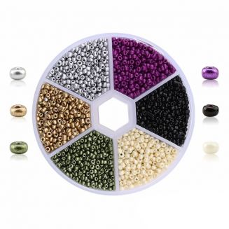 Fako Bijoux® - DIY Kralen Set - Glas Zaad Kralen - Sieraden Maken - 2mm - 7000 Stuks - Donker