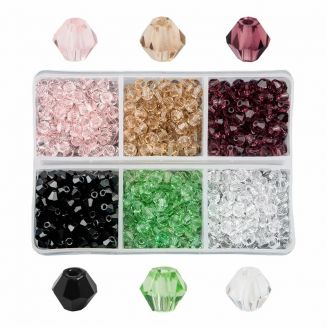 Fako Bijoux® - DIY Kralen Set - Glas Kralen Facet Geslepen - Sieraden Maken - 4mm - 600 Stuks - Bloemen