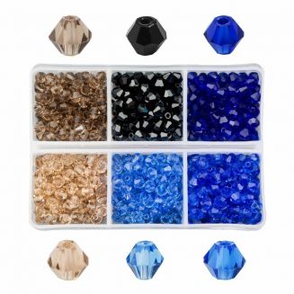 Fako Bijoux® - DIY Kralen Set - Glas Kralen Facet Geslepen - Sieraden Maken - 4mm - 600 Stuks - Sterrenhemel