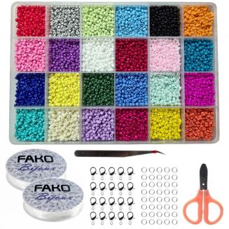 Fako Bijoux® - DIY Kralen Set DLX - Glas Zaad Kralen - Sieraden Maken - 3mm - 9600 Stuks