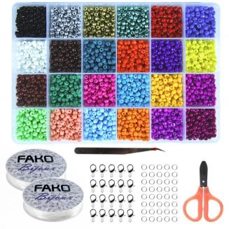 Fako Bijoux® - DIY Kralen Set DLX - Glas Zaad Kralen - Sieraden Maken - 4mm - 4800 Stuks