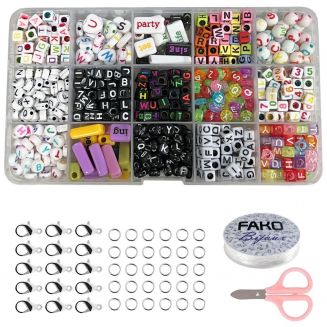 Fako Bijoux® - Letterkralen Set - Letter Beads - Alfabet Kralen - Sieraden Maken - 500 Stuks - Mix