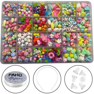 Fako Bijoux® - Kralen Set - Acryl - Sieraden Maken - Serie 8 - Box - 550 Stuks