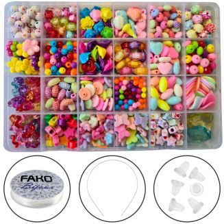 Fako Bijoux® - Kralen Set - Acryl - Sieraden Maken - Serie 9 - Box - 550 Stuks