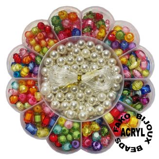 Fako Bijoux® - Kralen Set - Acryl - Sieraden Maken - Serie 7 - Bloem - 350 Stuks