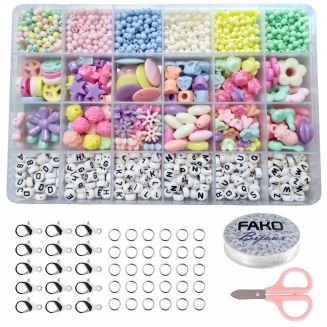 Fako Bijoux® - DIY Kralen Set Pastel - Letterkralen & Pastelkralen – Sieraden Maken – Kinderen – Pastelkleuren