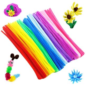 Merkloos - 100 Gekleurde Pijpenragers - Set van 100 Stuks Chenille Draden - 10 Klassieke Kleuren - 30 cm Lang - Knutselen - DIY - Hobby - Chenille Draad – Flexibele Pijpenragers - Kinderen en Volwassenen - 100 Stuks