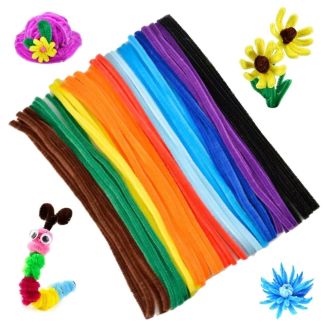 Fako Bijoux - Gekleurde Pijpenragers - Set van 100 Stuks Chenille Draden - 10 Basis Kleuren - 30 cm Lang - Knutselen - DIY - Hobby - Chenille Draad – Flexibele Pijpenragers - Kinderen en Volwassenen - 100 Stuks