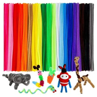 Fako Bijoux - Gekleurde Pijpenragers - Set van 100 Stuks Chenille Draden - 20 Verschillende Kleuren - 30 cm Lang - Knutselen - DIY - Hobby - Chenille Draad – Flexibele Pijpenragers - Kinderen en Volwassenen - 100 Stuks