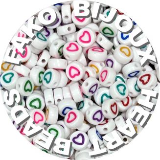 Fako Bijoux® - Hartjes Kralen - Acryl - 7mm - Sieraden Maken - 250 Stuks - Regenboog Open