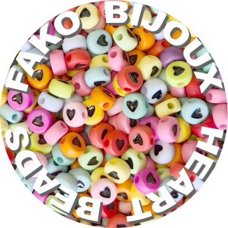 Fako Bijoux® - Hartjes Kralen - Acryl - 7mm - Sieraden Maken - 250 Stuks - Mix