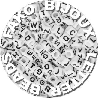 Fako Bijoux® - Letterkralen Vierkant - Letter Beads - Alfabet Kralen - Sieraden Maken - 500 Stuks - Wit