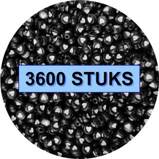 Fako Bijoux® - Hartjes Kralen Bulk - Acryl - 7mm - Sieraden Maken - 3600 Stuks - Zwart/Wit