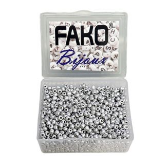 Fako Bijoux® - DIY Kralen Box - Glas Zaad Kralen - Sieraden Maken - 3mm - 1500 Stuks - Zilvergrijs