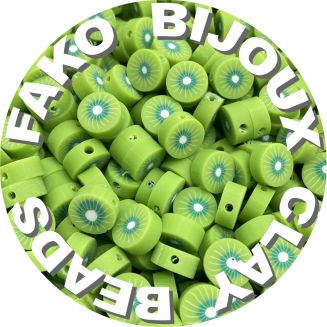 Fako Bijoux® - Klei Kralen Kiwi - Figuurkralen - Kleikralen - 10mm - 100 Stuks