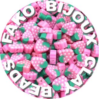 Fako Bijoux® - Klei Kralen Framboos - Figuurkralen - Kleikralen - 10mm - 100 Stuks