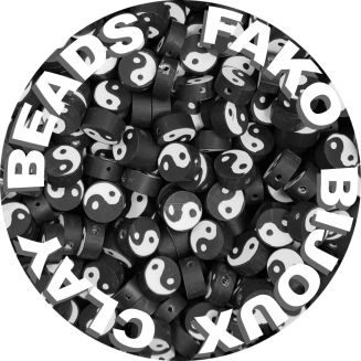 Fako Bijoux® - Klei Kralen Yin Yang - Figuurkralen - Kleikralen - 10mm - 100 Stuks
