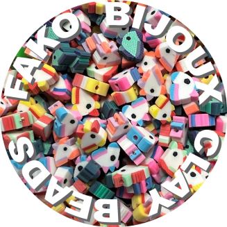 Fako Bijoux® - Klei Kralen Eenhoorn / Unicorn - Figuurkralen - Kleikralen - 10mm - 1000 Stuks - Bulk