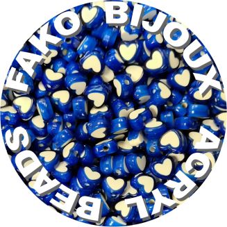 Fako Bijoux® - Acryl Kralen - Hartjes Duo - 8mm - Sieraden Maken - 200 Stuks - Donkerblauw