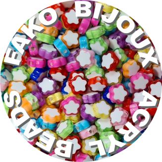 Fako Bijoux® - Acryl Kralen - Bloemetjes Duo - 9mm - Sieraden Maken - 200 Stuks - Mix