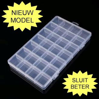 Merkloos - Opbergdoos - 28 Vakjes - Kralendoos - Opbergbox - Sorteerdoos - Box - 22x13x2cm - 1 Stuk