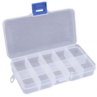 Fako Bijoux® - Opbergdoos - 10 Vakjes - Kralendoos - Opbergbox - Sorteerdoos - Box - Vast - 13x6.5x2cm - 2 Stuks