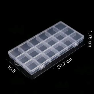 Fako Bijoux - Opbergdoos Medium - 18 Vakjes - Kralendoos - Opbergbox - Sorteerdoos Rocailles - Verdeeldoos - Kralen Box - 20.7x10.5x1.75 cm - 1 Stuk