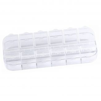 Fako Bijoux® - Opbergdoos - 12 Vakjes - Kralendoos - Opbergbox - Sorteerdoos - Verdeeldoos - Sorteerdoos - Box - 13x5x1.5cm - 5 Stuks