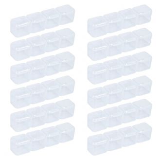 Fako Bijoux® - Diamond Painting Opbergdoosje Met 4 Bakjes - Reserve Insert Box - Sorteerdoos - 4 Vaks - Transparant - 12 Stuks